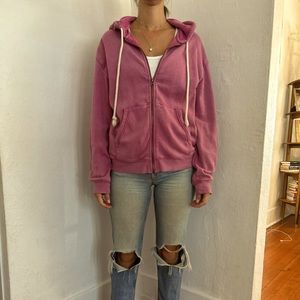 Magenta zip up hoodie sweatshirt